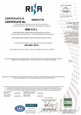 ISO 9001:2015 - Immi Ambiente